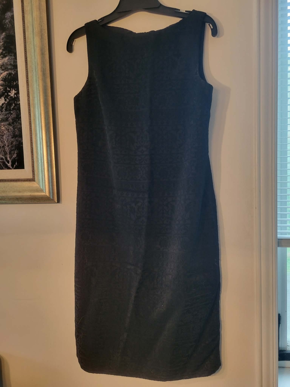 Sleeveless Black Midi Dress with Subtle Jacquard Texture